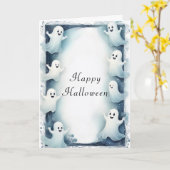 Ghostly Lijst Design Halloween Spirits Border Kaart (Gele Bloem)
