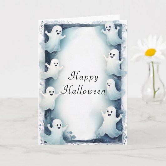 Ghostly Lijst Design Halloween Spirits Border Kaart (Kleine Plant)