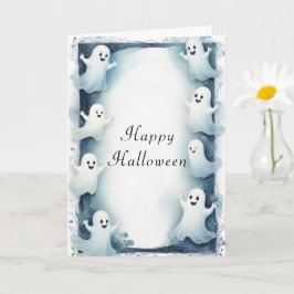 Ghostly Lijst Design Halloween Spirits Border Kaart