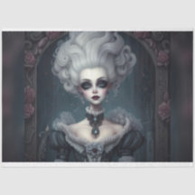 Ghostly Marie Antoinette Halloween Decoupage Papie