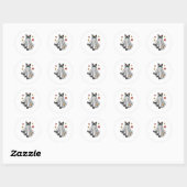 Ghostly Siamese – Schattigee Halloween Siamese Cat Ronde Sticker (Vel)