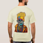 "Ghostly Skeleton Vibes – hoogwaardige vector T-SH T-shirt (Achterkant)