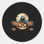 Ghostly Sloth's Midnight Haunt Classic T-shirt Ronde Sticker (Voorkant)