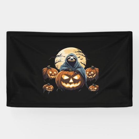 Ghostly Sloth's Midnight Haunt Classic T-shirt Spandoek (Horizontaal)