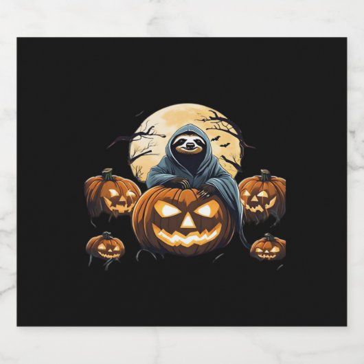 Ghostly Sloth's Midnight Haunt Classic T-shirt Sparkling Wijnetiket (Enkel label)