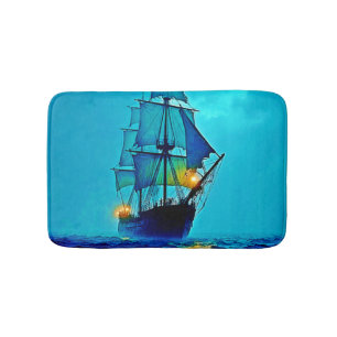 Ghostly Tall Ship Zee Voyage Design Badmat