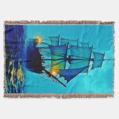 Ghostly Tall Ship Zee Voyage Design Deken (Voorkant)