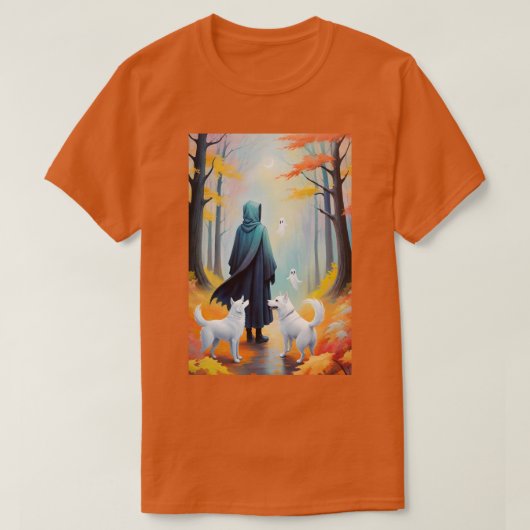Ghostly Walk: Honden en geesten in de herfst T-shirt (Design voorkant)