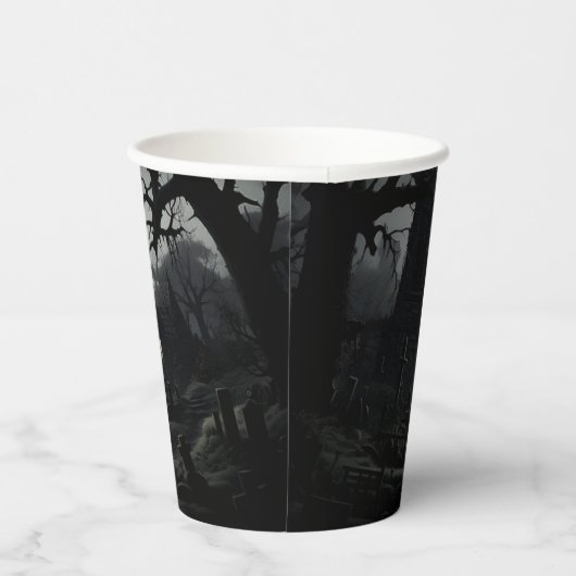 Ghostly Witches Manor Halloween Papieren Bekers (Rechts)