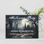 Ghostly Witches Manor Halloween Party Uitnodiging (Staand voorkant)