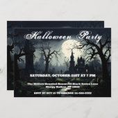 Ghostly Witches Manor Halloween Party Uitnodiging (Voorkant / Achterkant)