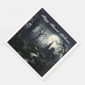 Ghostly Witches Manor Halloween Servet (Hoek)