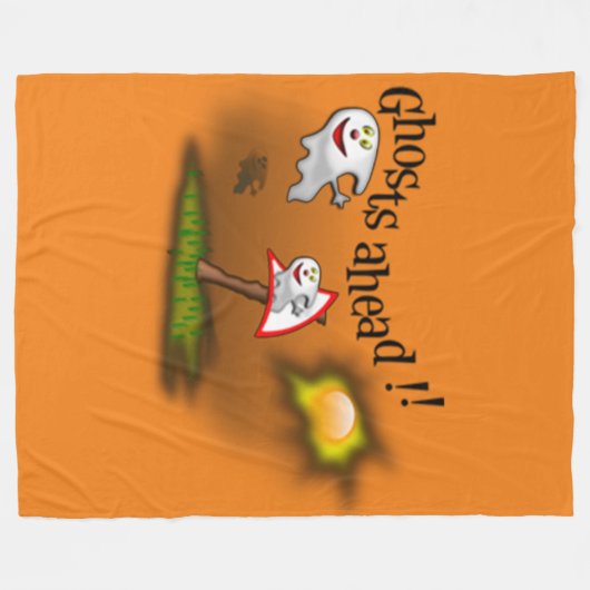 Ghosts Ahead Fleece Deken (Voorkant (Horizontaal))