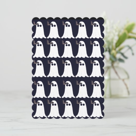 Ghosts and Bats Halloween Kaart (Staand voorkant)