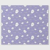 Ghosts and Clouds Pastel Paarse Halloween geschenk Cadeaupapier (Vlak)