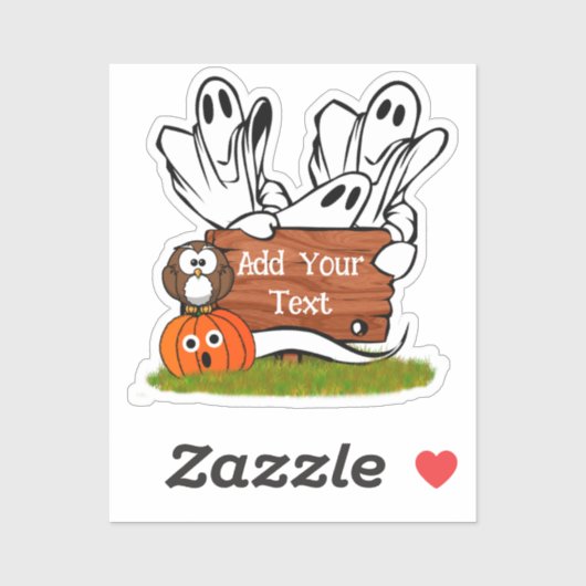 Ghosts and Friends Halloween Sticker (Vel)