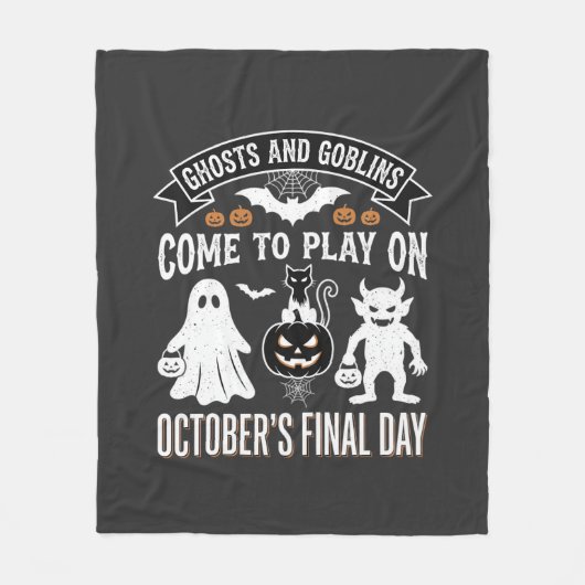Ghosts and Goblins Halloween Oktober Laatste Dag_1 Fleece Deken (Voorkant)