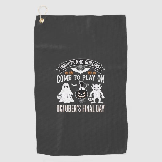 Ghosts and Goblins Halloween Oktober Laatste Dag_1 Golfhanddoek (Voorkant)
