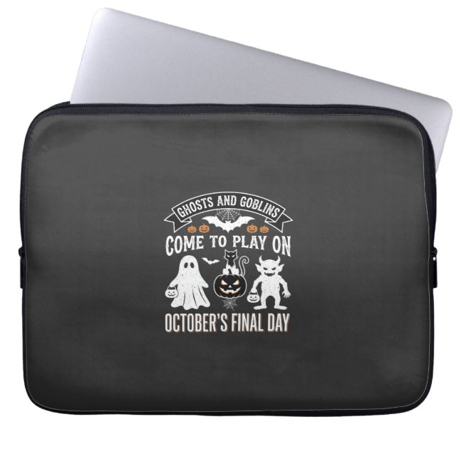 Ghosts and Goblins Halloween Oktober Laatste Dag_1 Laptop Sleeve (Voorkant)