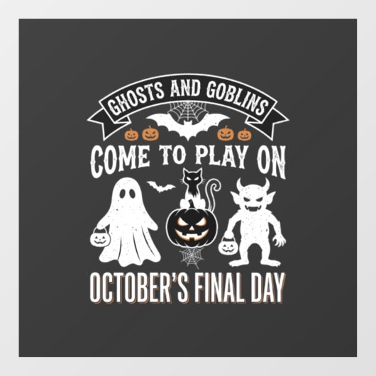 Ghosts and Goblins Halloween Oktober Laatste Dag_1 Raamsticker (Vel)