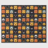Ghosts and pumpkins emoji on Halloween Cadeaupapier (Vlak)