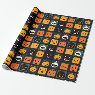 Ghosts and pumpkins emoji on Halloween Cadeaupapier