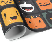 Ghosts and pumpkins emoji on Halloween Cadeaupapier (Rol Hoek)