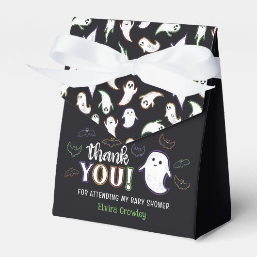 Ghosts & Bats Halloween Baby shower Dank u Bedankdoosjes (Voorkant Zijde)