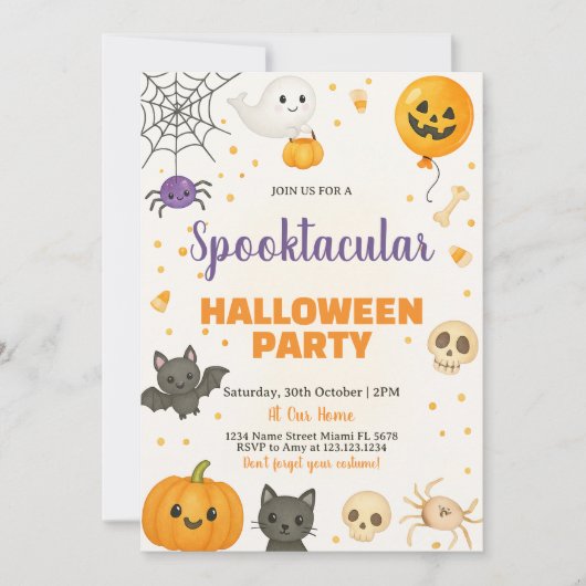 Ghosts, Bats & Trick-or-Treat Bash Kaart (Voorkant)