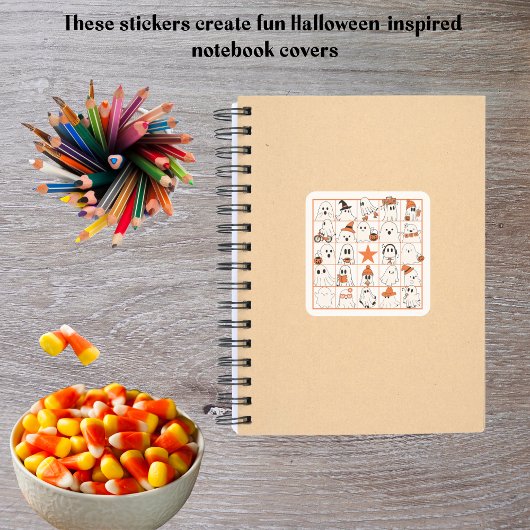 Ghosts Bingo Vierkante Sticker