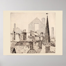 Ghosts Cornwall Print, Eleanor M Hughes Re-Strike  Poster