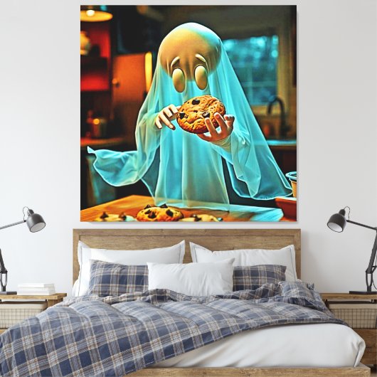 Ghost's Craving voor Cookies Canvas Afdruk (Insitu (Slaapkamer))