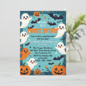 Ghosts Drie Geestelijke Boo-Dag Halloween Verjaard Kaart (Staand voorkant)