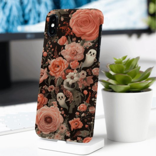 Ghosts en bloemen borduurstijl Case-Mate iPhone case