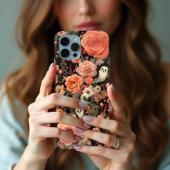 Ghosts en bloemen borduurstijl Case-Mate iPhone case