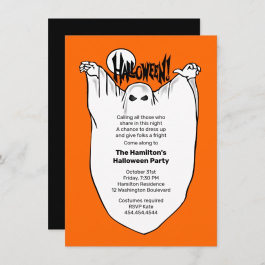 Ghosts en Ghouls Halloween Costume Party Kaart (Voorkant / Achterkant)