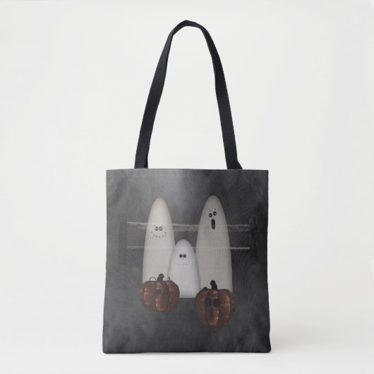 Ghosts en pompoenen Halloween Tote Bag (Voorkant)