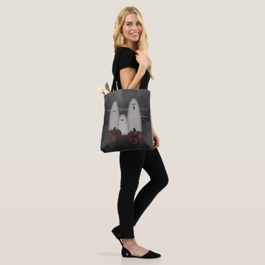 Ghosts en pompoenen Halloween Tote Bag (Op model)