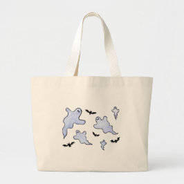 Ghosts en vleermuizen Halloween Grote Tote Bag