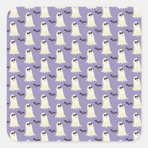 Ghosts en vleermuizen vierkante sticker