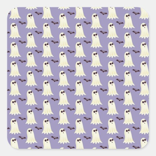 Ghosts en vleermuizen vierkante sticker (Voorkant)