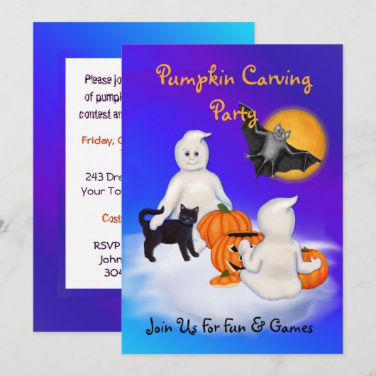 Ghosts en vriendenkarverij kaart (Voorkant / Achterkant)