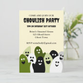 Ghosts Ghoulish Halloween Party Uitnodiging (Staand voorkant)
