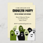 Ghosts Ghoulish Halloween Party Uitnodiging (Voorkant / Achterkant)