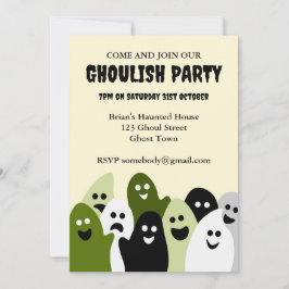 Ghosts Ghoulish Halloween Party Uitnodiging