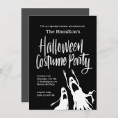 Ghosts Ghouls Black White Halloween Kostuumfeest Kaart (Voorkant / Achterkant)