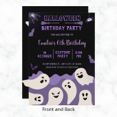 Ghosts Girl Halloween Verjaardag Elk Jaar Paarse Kaart