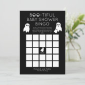 Ghosts Halloween Boo-ful Baby shower Bingo Kaart (Staand voorkant)