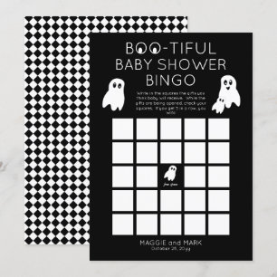 Ghosts Halloween Boo-ful Baby shower Bingo Kaart