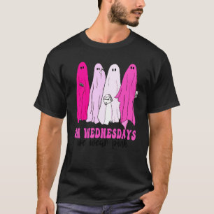 Ghosts Halloween gemiddelde Ghouls Pink Ghost We D T-shirt